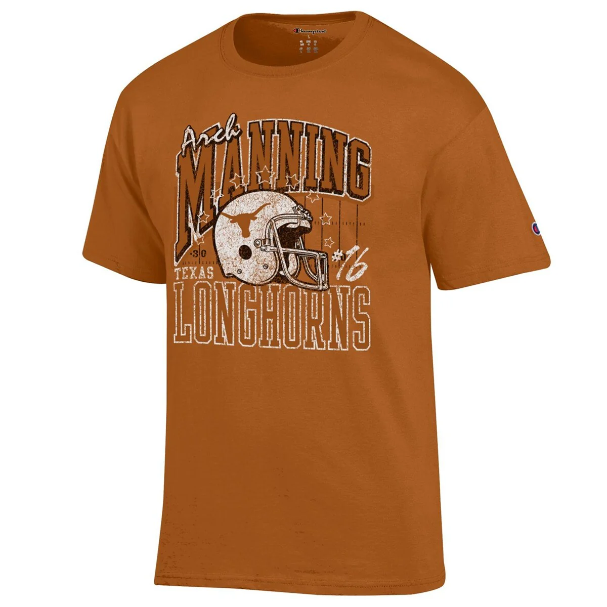 Champion Texas Longhorns NIL Arch Manning #16 Helmet Tee