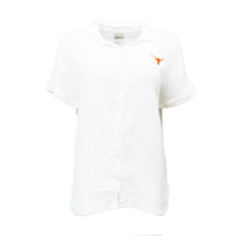Chicka-D Texas Longhorns Gauze Weekend Button Up Blouse