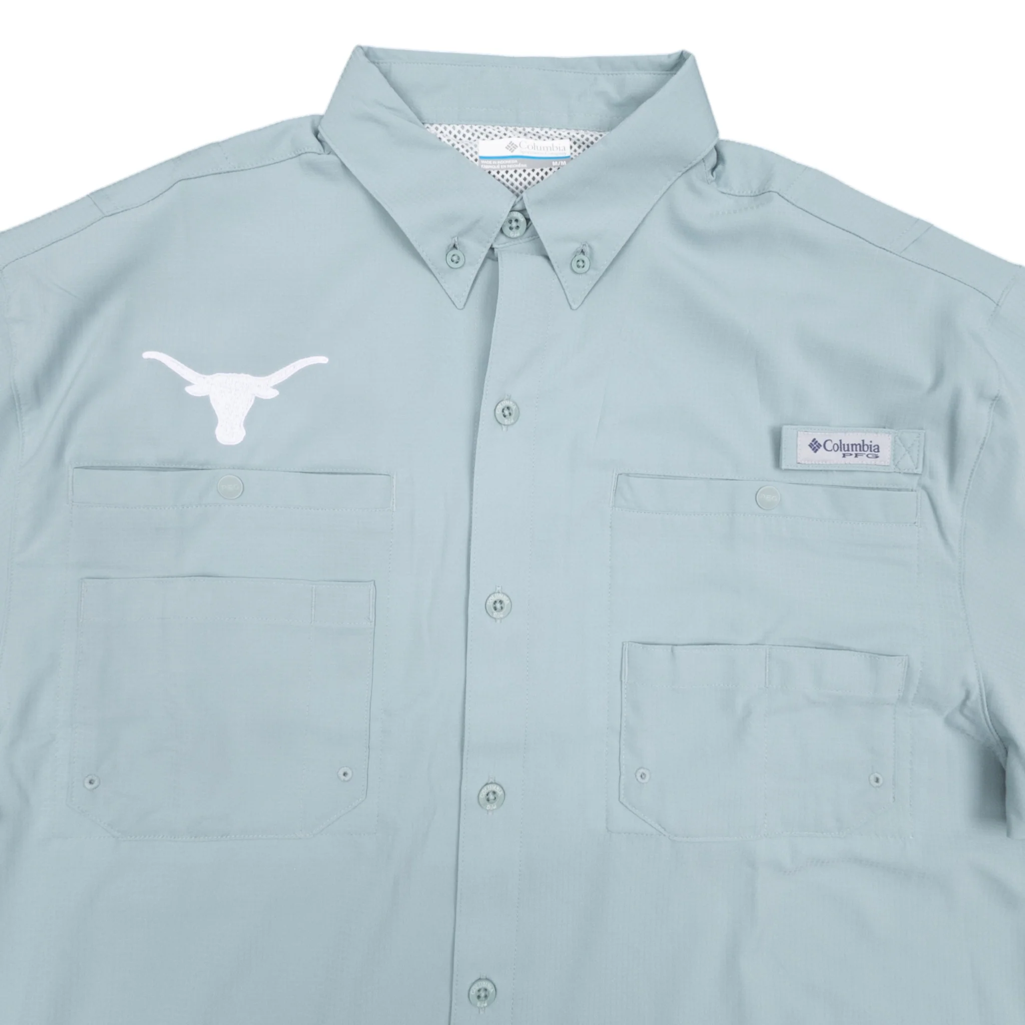 Columbia Texas Longhorns Crushed Blue Tamiami Short Sleeve Shirt - Image 2