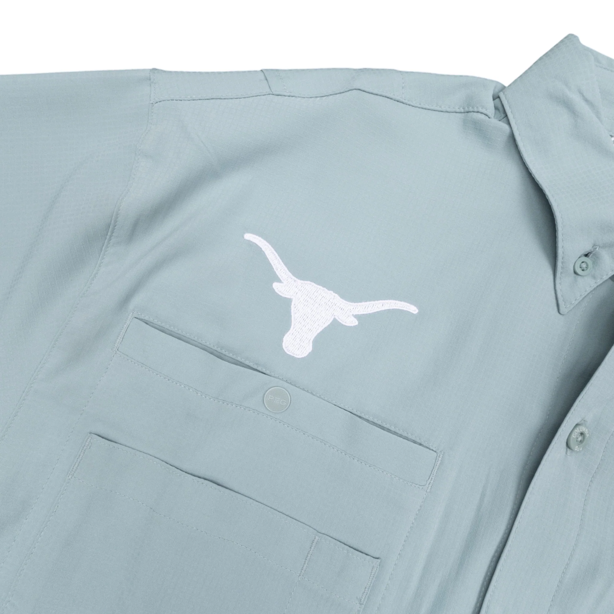 Columbia Texas Longhorns Crushed Blue Tamiami Short Sleeve Shirt - Image 3