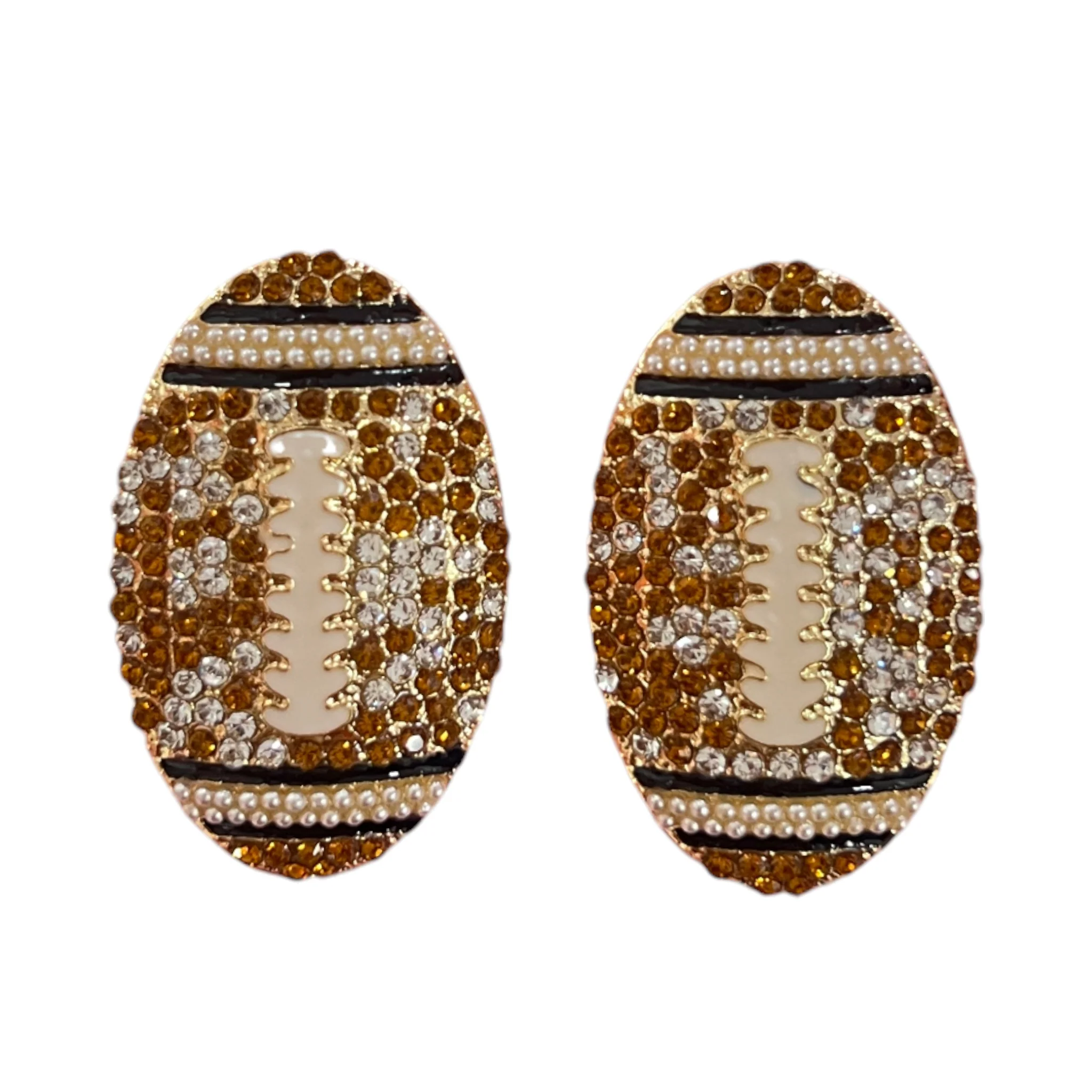 Embellished Football Earrings