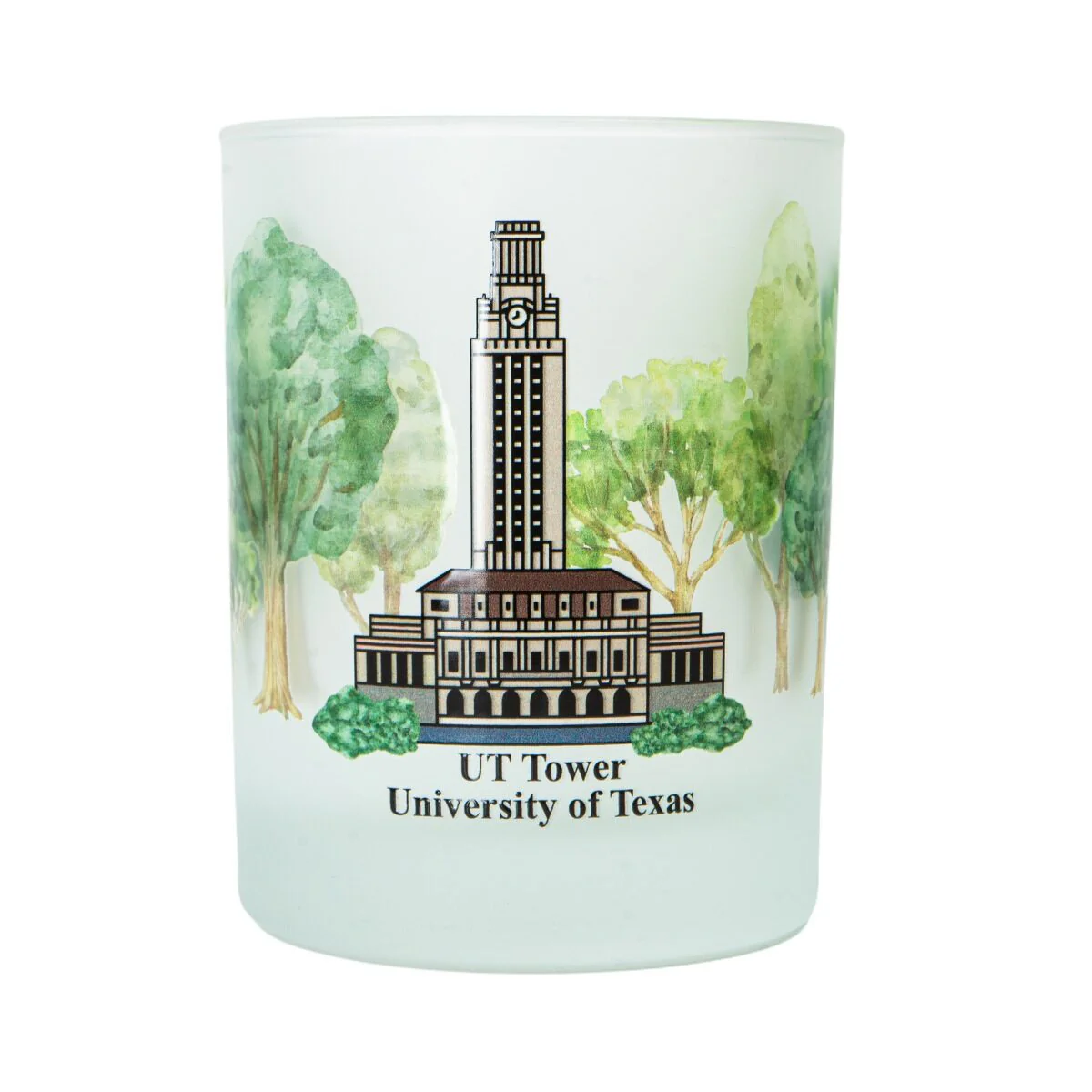 14oz Frosted Tower Texas Fight Rocks Glass
