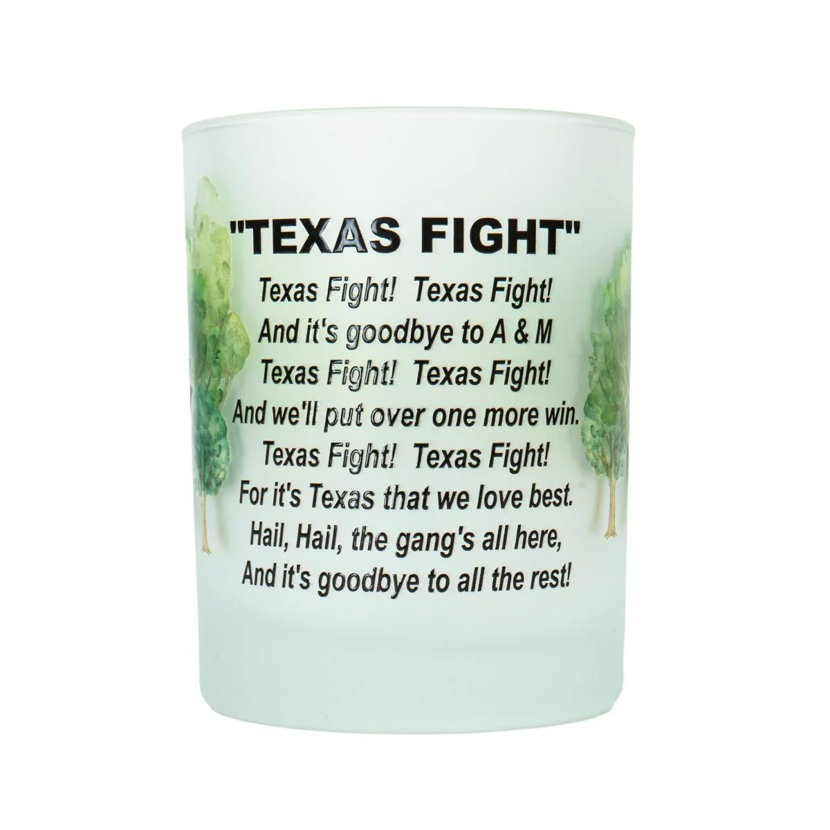 14oz Frosted Tower Texas Fight Rocks Glass - Image 2