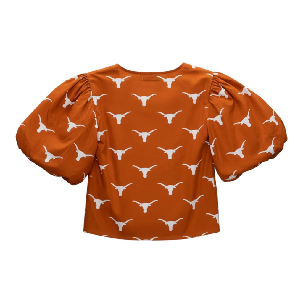Stewart Simmons Poplin Puff Sleeve Tie Top - Image 3