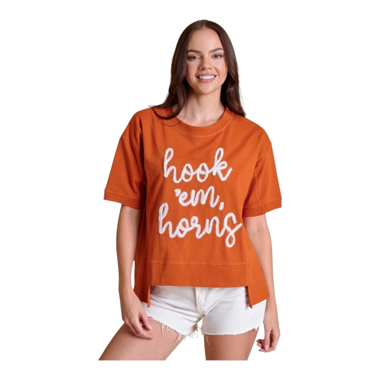 Stewart Simmons Texas Longhorns Glitter Script Boxy Top - Image 2