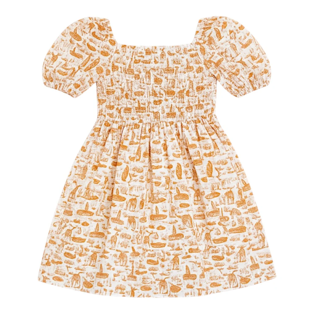 Stewart Simmons The Girls Team Toile Puff Sleeve Dress