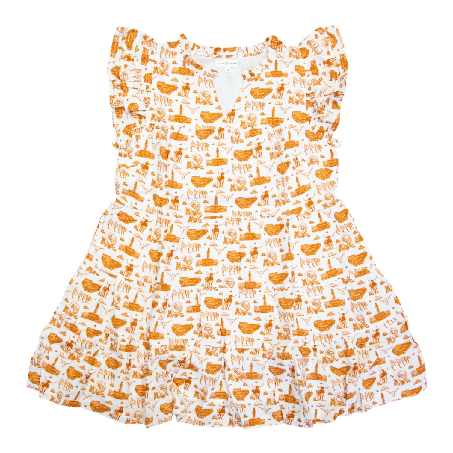 Stewart Simmons Toile Flutter Sleeve Dress