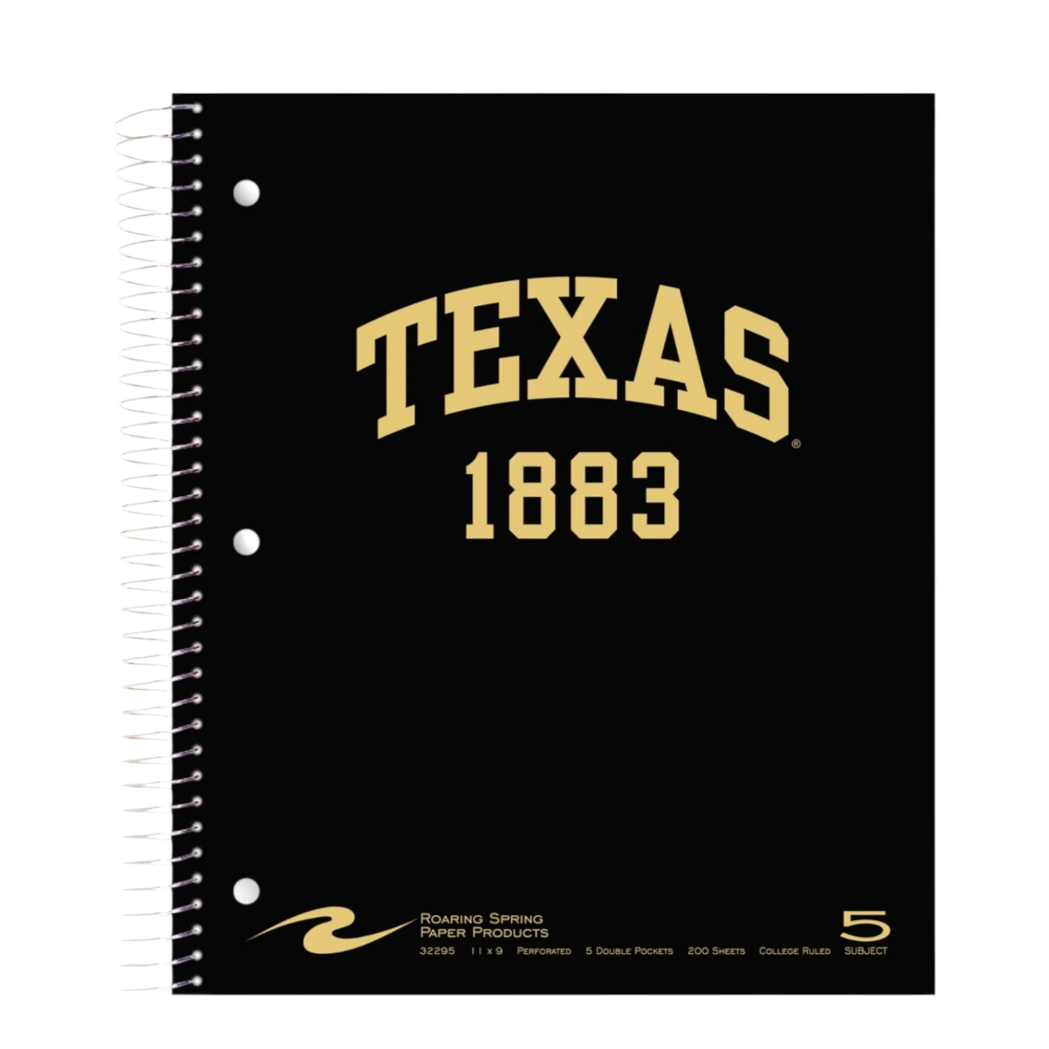 Texas 1883 Foil Stamped 5 Subject Spiral Notebook - Image 2