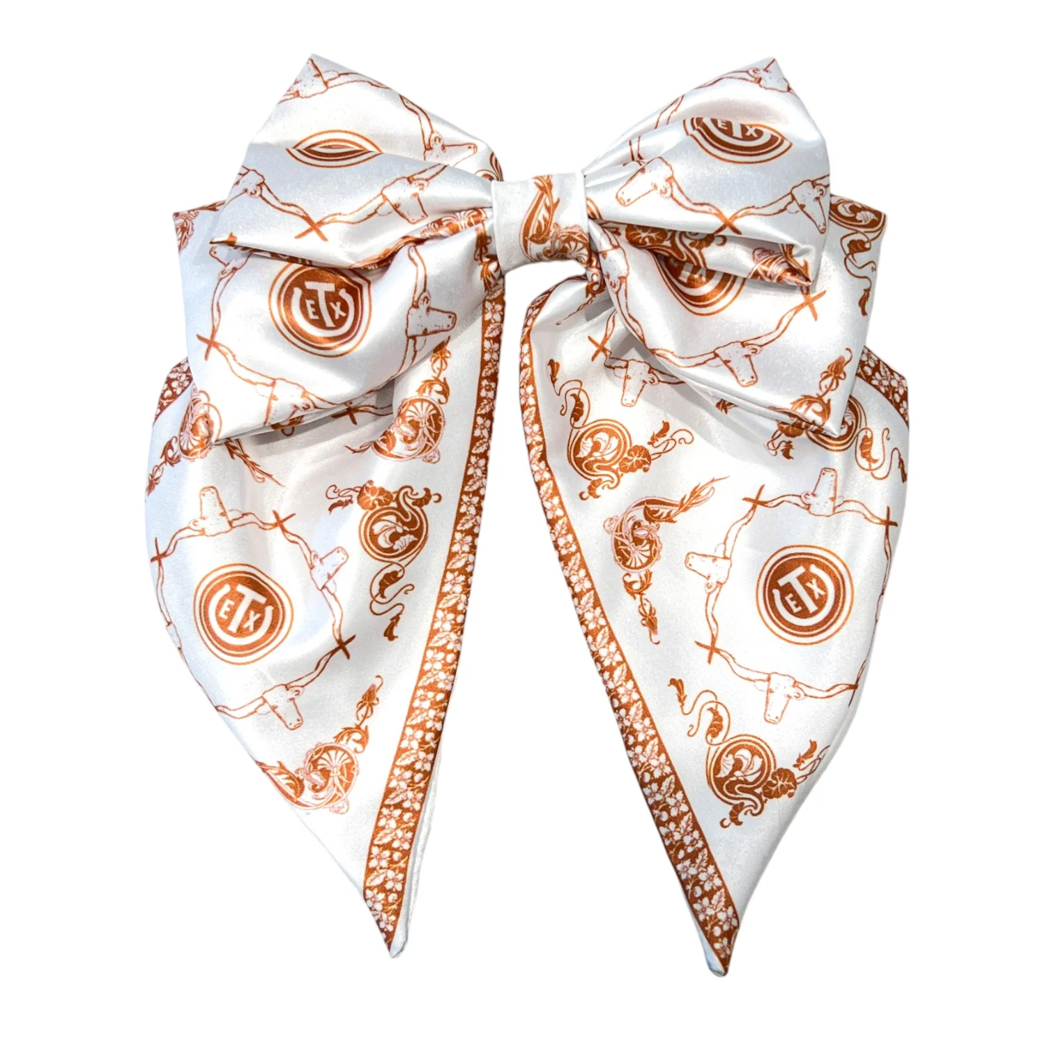 Texas Exes White Hair Bow