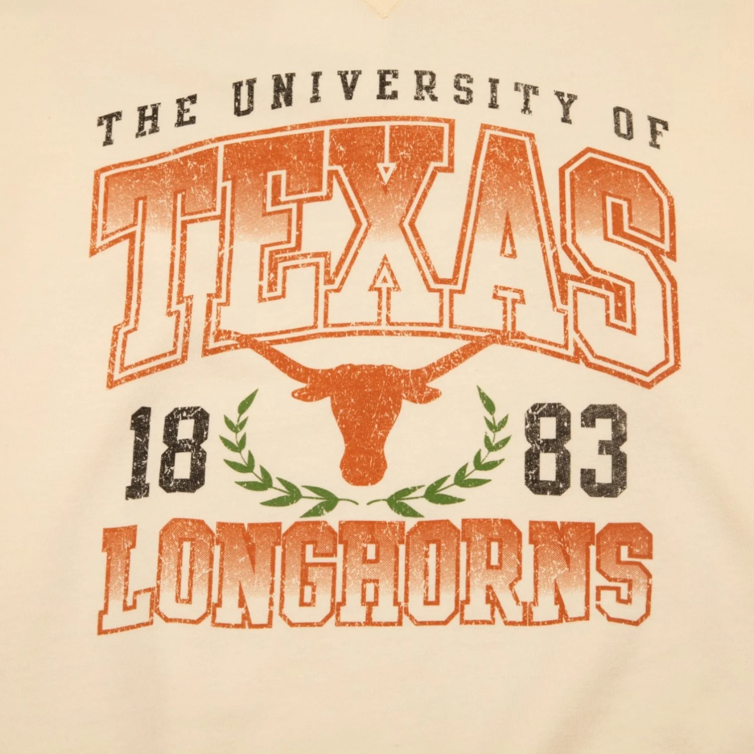 Texas Longhorns 1883 Laurels Fleece ComfortWash Crew - Image 2