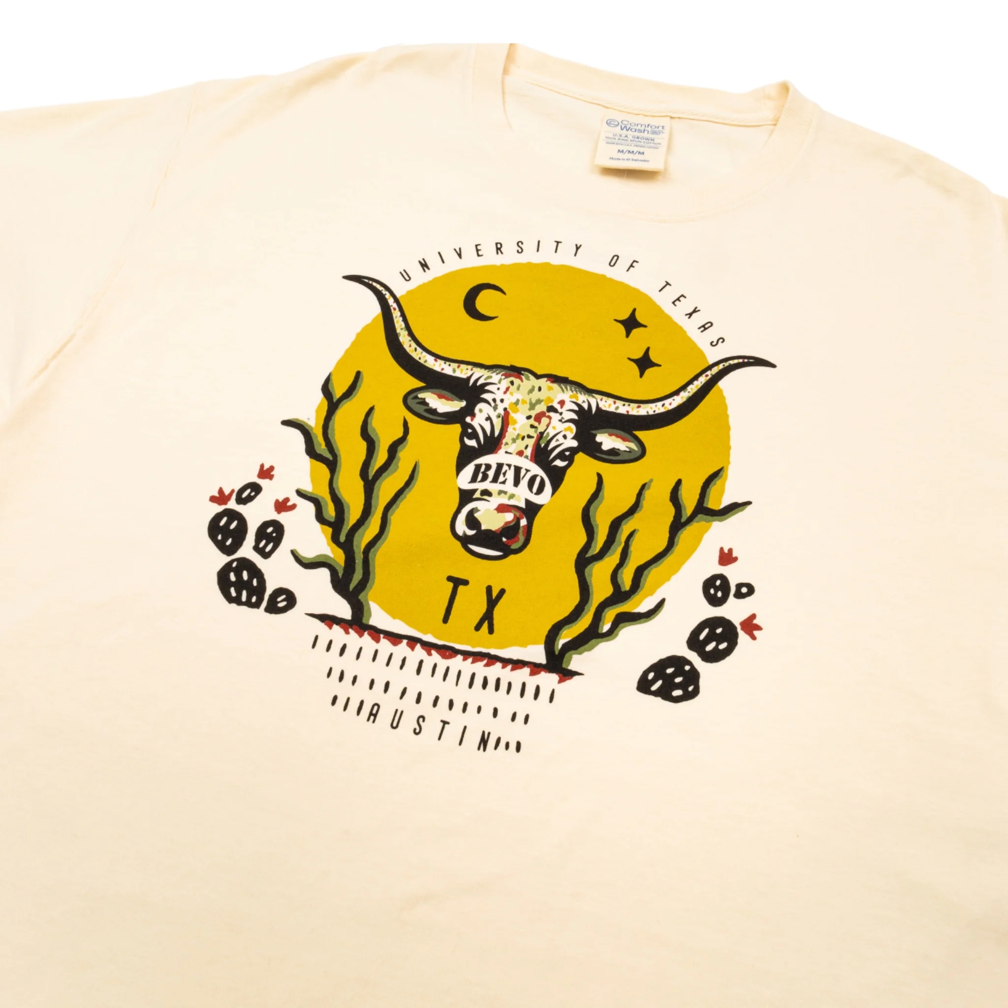 Texas Longhorns Bevo and Sun ComfortWash Tee - Image 3