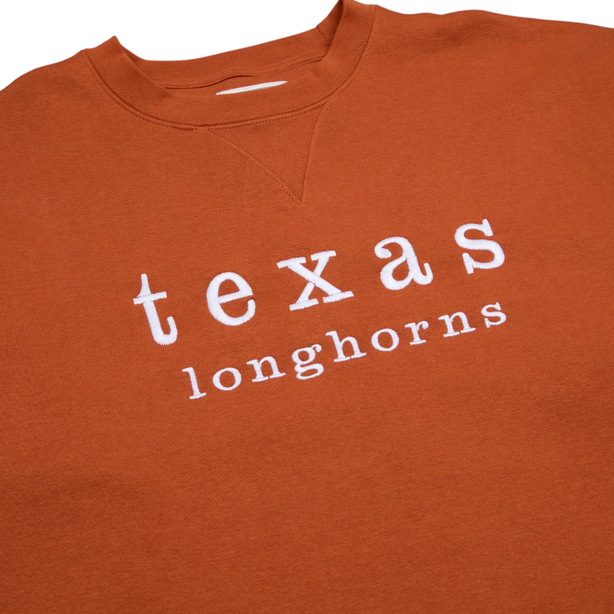Texas Longhorns Big Cotton Embroidered Crew Sweatshirt - Image 2