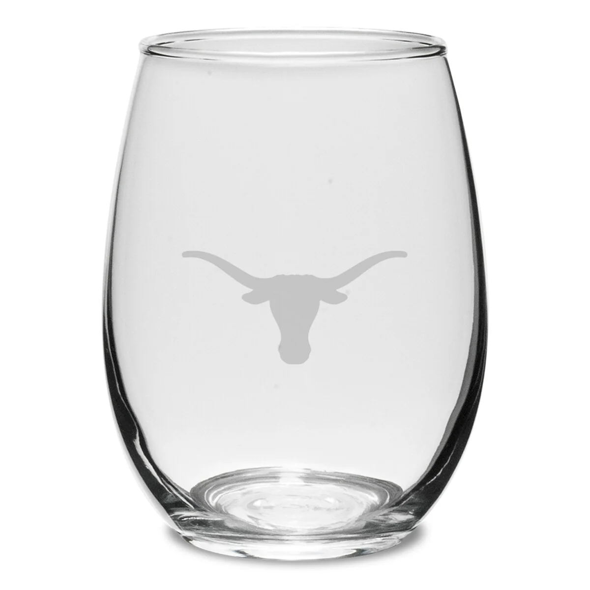 Texas Longhorns Crystal Etched Stemless Glass