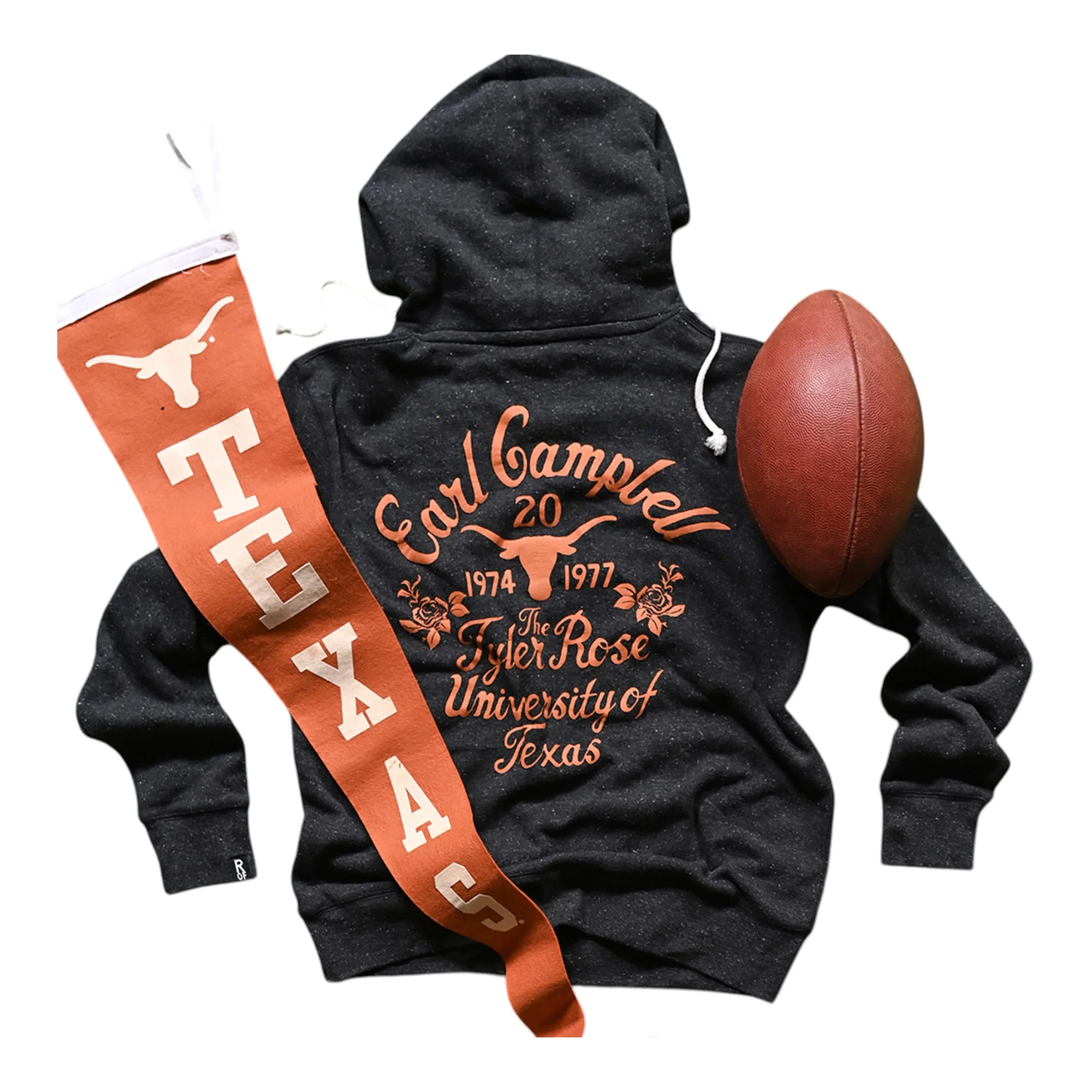 Texas Longhorns Earl Campbell Tyler Rose Fleece Hoodie - Image 5