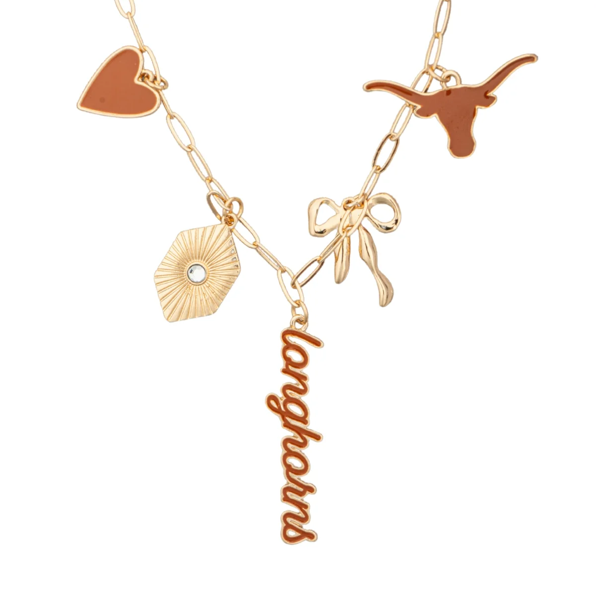 Texas Longhorns Paper Clip Charm Collector Necklace - Image 2