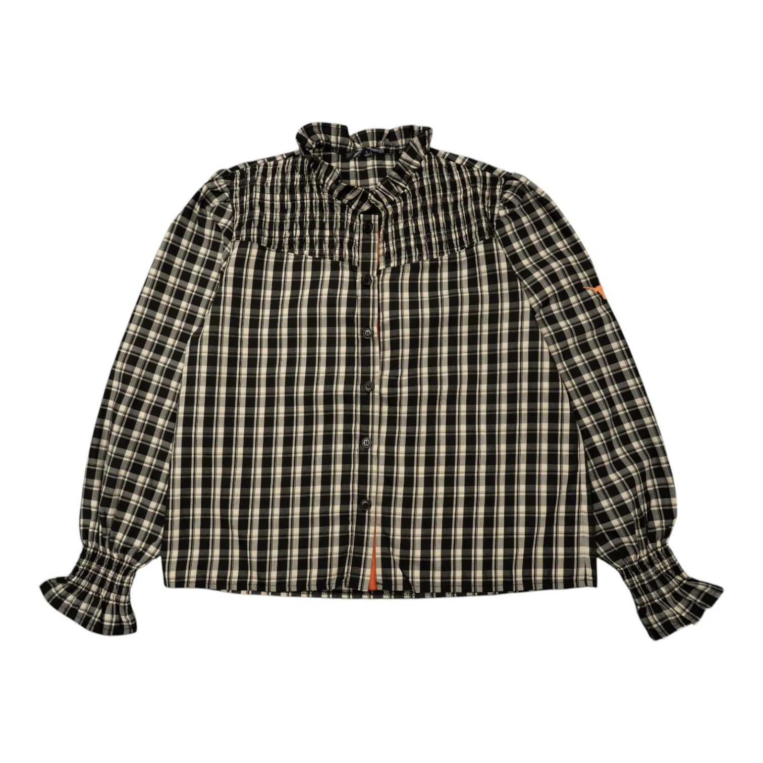 Texas Longhorns Plaid Ruched Yoke Blouse - Image 5
