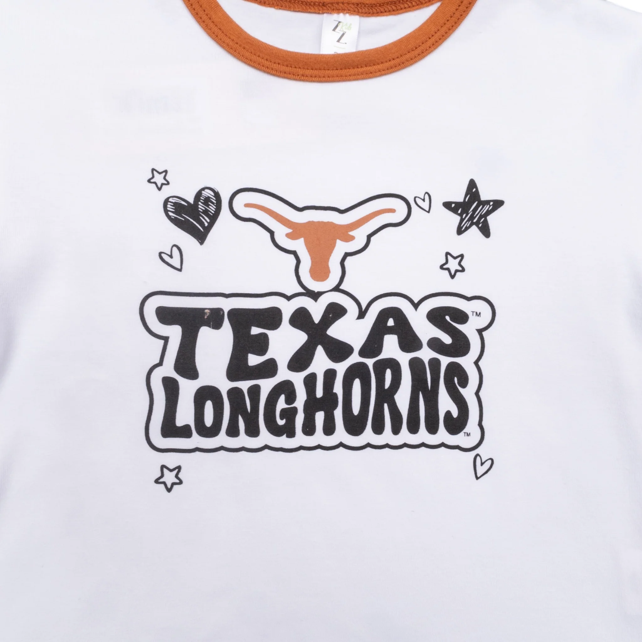 Toddler ZooZatZ Texas Longhorns Heart Camper Tee - Image 2