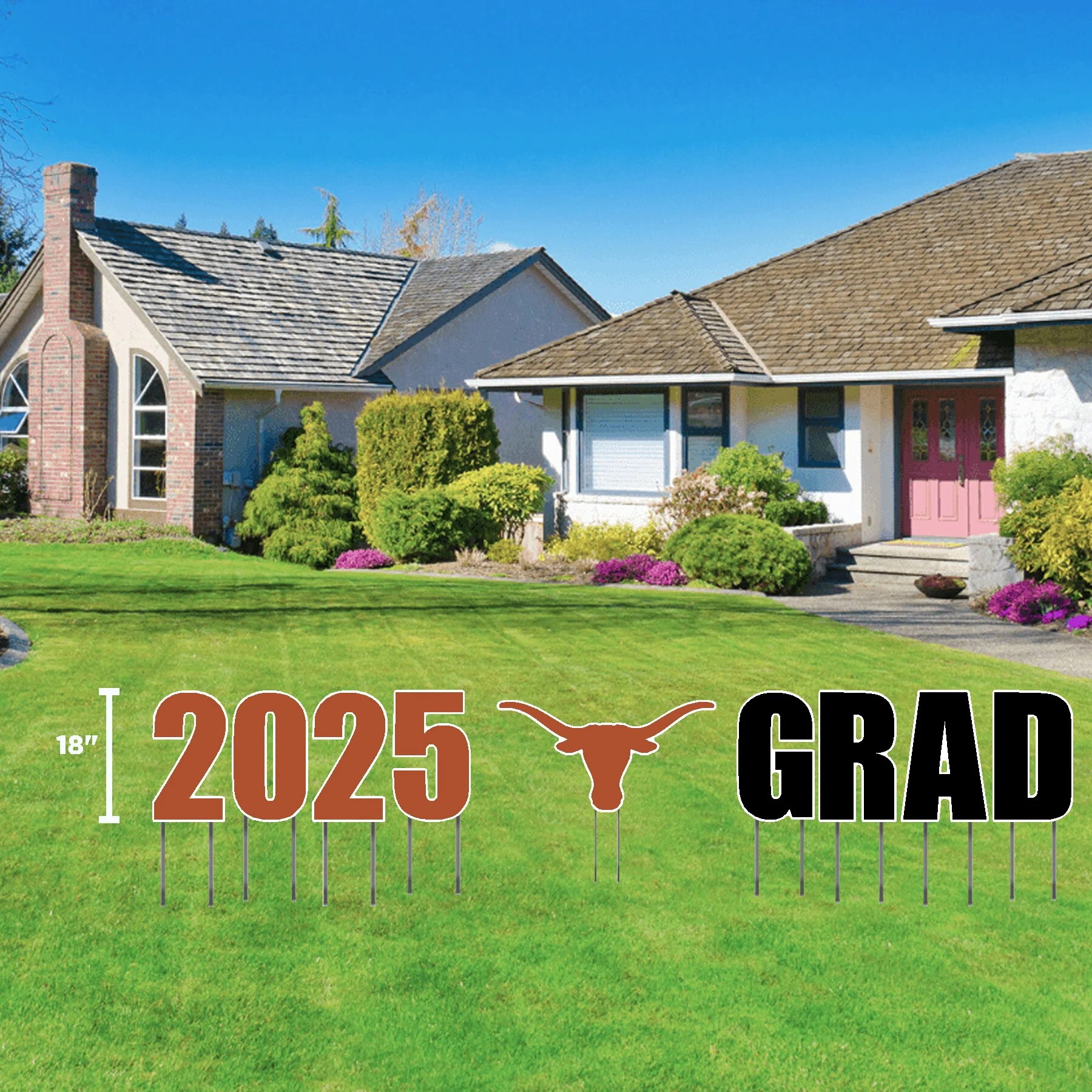 University of Texas 2025 Longhorn Logo Grad Yard Sign