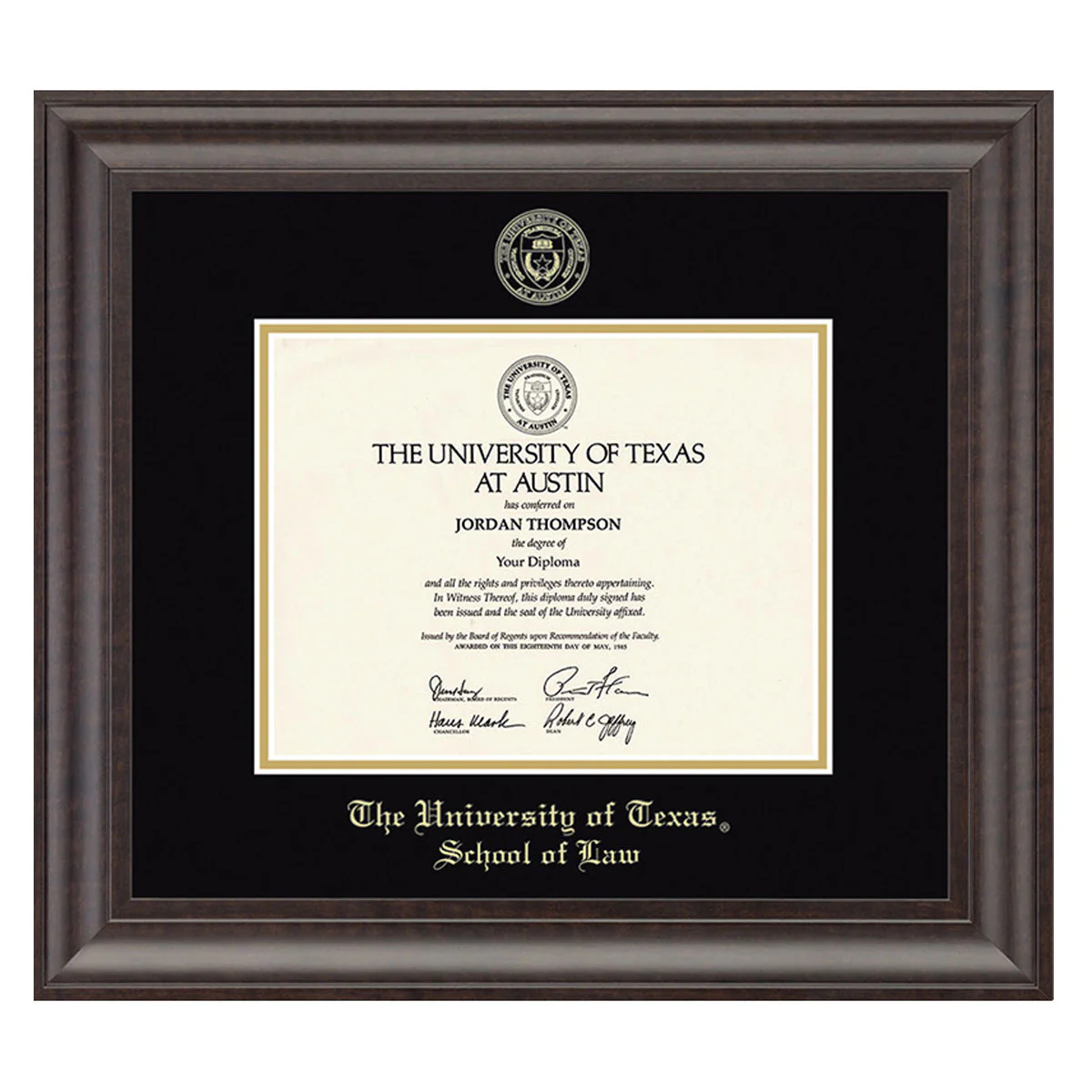 University of Texas School of Law Diploma Frame