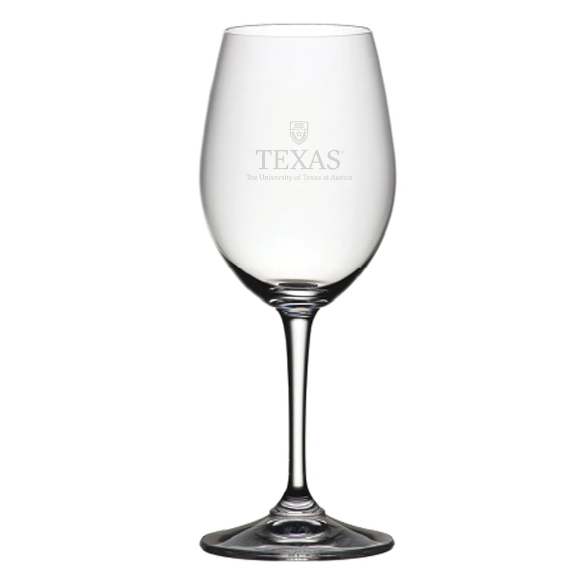 University of Texas Shield Stem Wine Glass