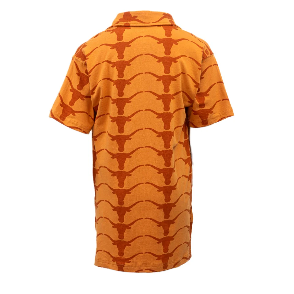 Youth Texas Longhorns Allover Print Polo - Image 2