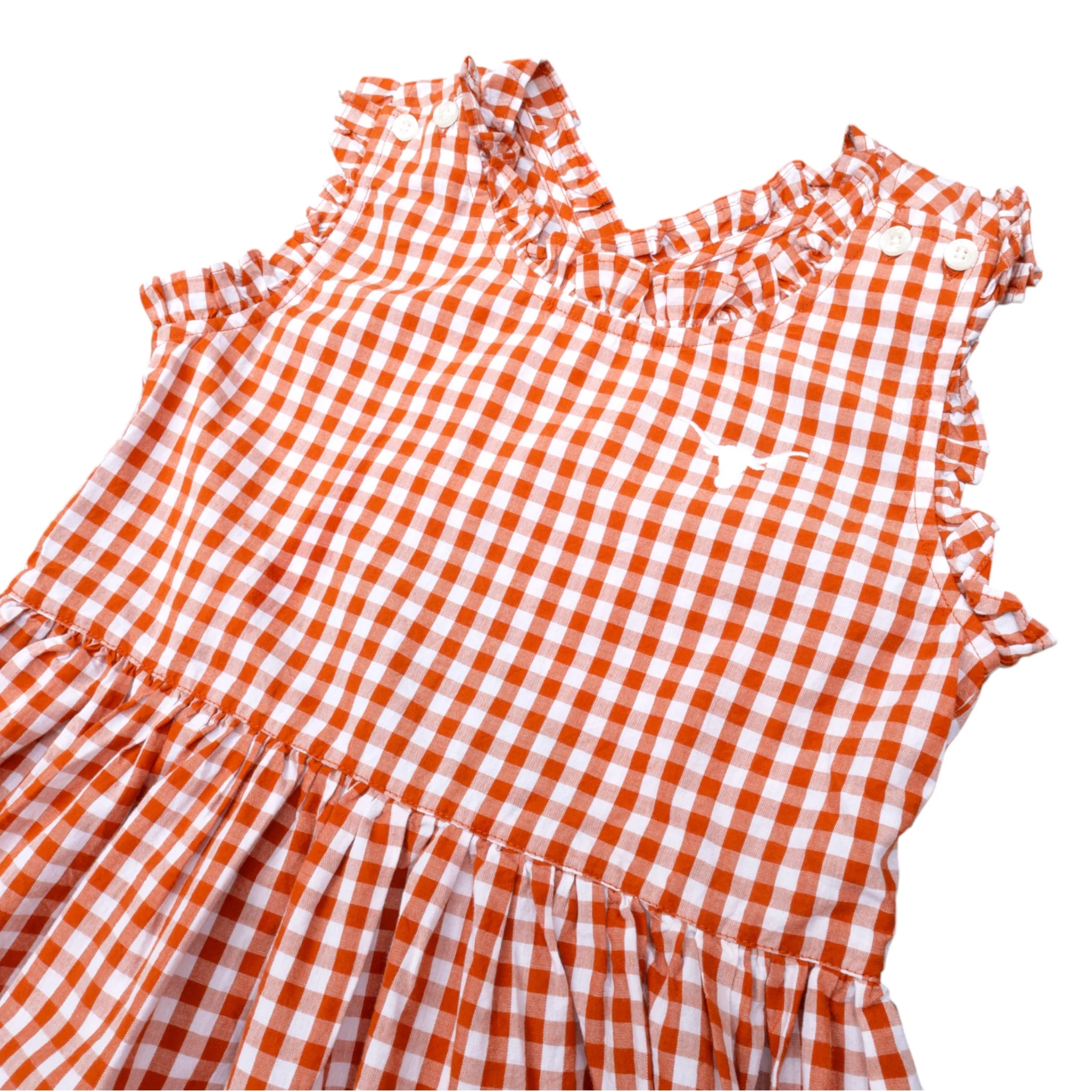 Youth Texas Longhorns Alora Gingham Dress - Image 2