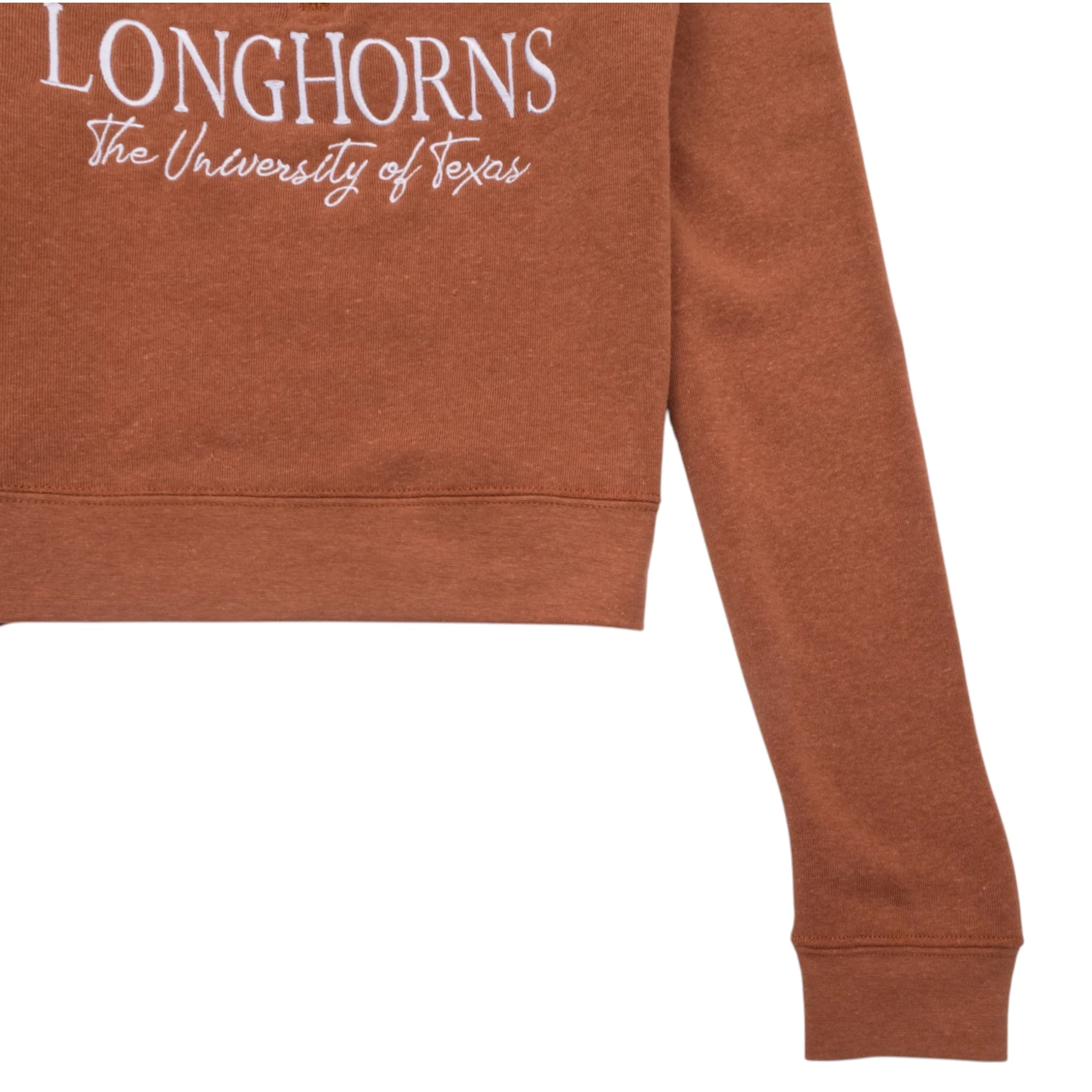 Youth ZooZatZ Texas Longhorns Script Embroidered Crop Quarter Zip - Image 4